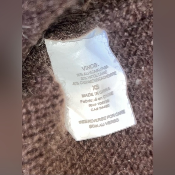 Vince Ombré Brown Open Front Duster Alpaca Wool Cashmere Cardigan XS - Picture 4 of 6